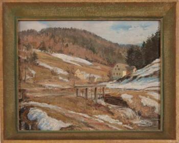 Horská chalupa. Sign Krása 1932 Horská chalupa. Sign Krása 1932