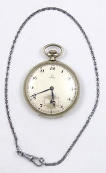 Ocelové dvouplášťové hodinky s řetízkem - Omega Ocelové dvouplášťové hodinky s řetízkem - Omega