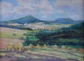 Jaromír Hauptmann Sedláček - Letní krajina se snop Jaromír Hauptmann Sedláček - Letní krajina se snop