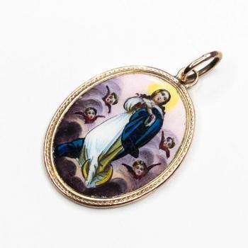 Starožitná zlatá madonka Starožitná zlatá madonka