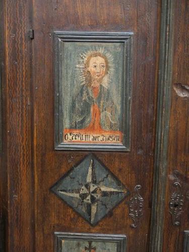 Barokní skříň Ježíš a Marie, planoucí srdce Barokní skříň Ježíš a Marie, planoucí srdce