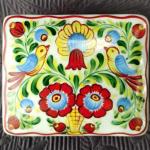 Dóza - lidový květin. motiv s ptáčky Dóza - lidový květin. motiv s ptáčky