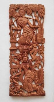 Vřezávaný dřevěný panel z Bali Vřezávaný dřevěný panel z Bali