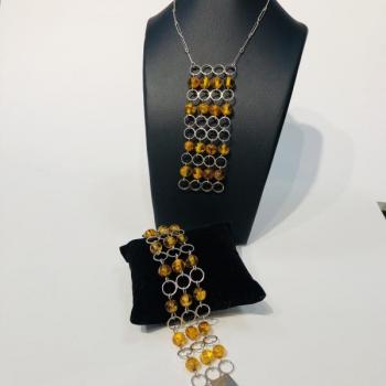 STŘÍBRNÁ SOUPRAVA, NÁHRDELNÍK A NÁRAMEK STŘÍBRNÁ SOUPRAVA, NÁHRDELNÍK A NÁRAMEK