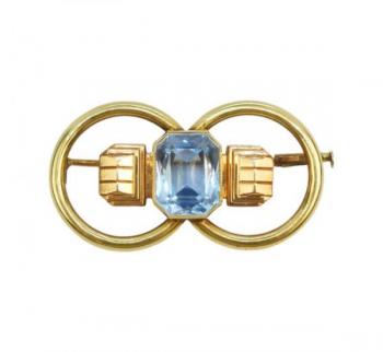 Starožitná zlatá brož se spinelem Starožitná zlatá brož se spinelem