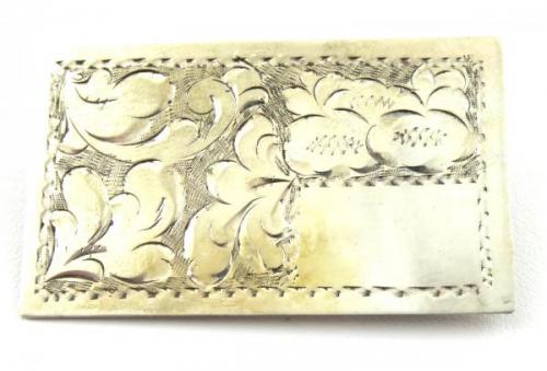 Stříbrná brož - Destička s gravírovaným Stříbrná brož - Destička s gravírovaným