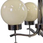 Lustr Art Deco, nikl, opálové sklo,1930s Lustr Art Deco, nikl, opálové sklo,1930s