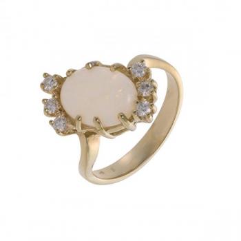 Prsten s opálem a diamanty Prsten s opálem a diamanty