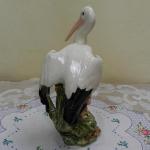 Malovaná keramická soška čápa Malovaná keramická soška čápa