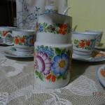 Kávový malovaný servis 6 osob květy Chodsko Kávový malovaný servis 6 osob květy Chodsko