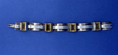 Stříbrný art deco článkový náramek, 1930 Stříbrný art deco článkový náramek, 1930