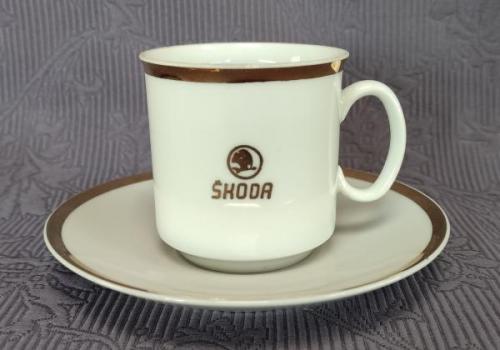 Šálek s podšálkem Škoda, zn. Loučky  Šálek s podšálkem Škoda, zn. Loučky