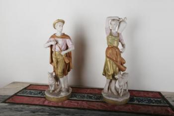 Párové sochy Royal Dux výška 58 cm Párové sochy Royal Dux výška 58 cm