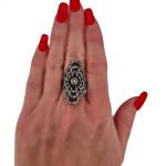 ART DECO STŘÍBRNÝ PRSTEN PAVUČINA ART DECO STŘÍBRNÝ PRSTEN PAVUČINA