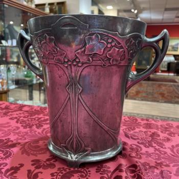 Edelzinn, E. Hueck, secesní nádoba na led Edelzinn, E. Hueck, secesní nádoba na led