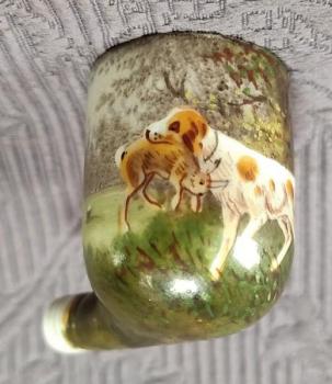 Porcelánová dýmka č.2 - Myslivecký motiv  Porcelánová dýmka č.2 - Myslivecký motiv