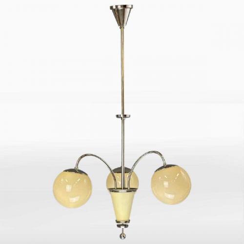 Chromový lustr Art-Deco, 1930s Chromový lustr Art-Deco, 1930s