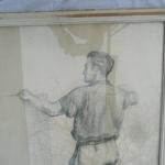 Kresba tužkou  MUŽ ,signováno J. DRHA,  Kresba tužkou  MUŽ ,signováno J. DRHA,