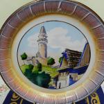 Smaltovaný kulatý podnos hrad Štramberk Smaltovaný kulatý podnos hrad Štramberk