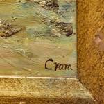 Olejomalba – jezdec s puškou, signováno Cram Olejomalba – jezdec s puškou, signováno Cram