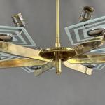 Mosazný lustr, Art Deco, 1930s Mosazný lustr, Art Deco, 1930s