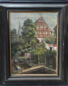 Žena věšící prádlo-olej- plátno Žena věšící prádlo-olej- plátno