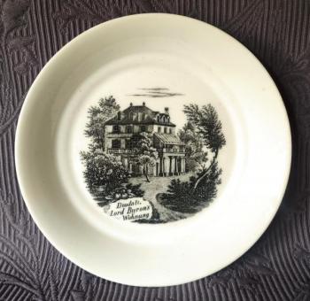 Talířek s měditiskem - vila Diodati Lord Byrons Talířek s měditiskem - vila Diodati Lord Byrons