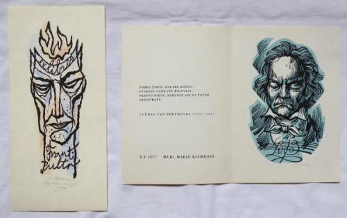 Ladislav Rusek - PF 1977 Beethoven, Exlibris Ladislav Rusek - PF 1977 Beethoven, Exlibris