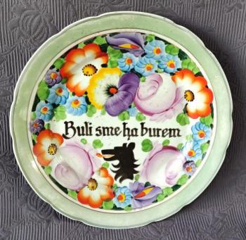 Talíř, ruční malba, zn. Klenčí, Kamenický Talíř, ruční malba, zn. Klenčí, Kamenický