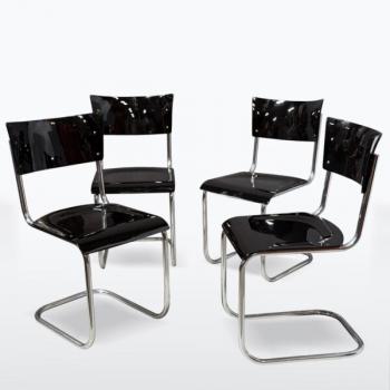 Set chromových trubkových židlí – 4ks Set chromových trubkových židlí – 4ks