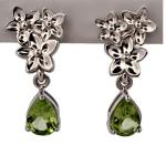 Luxusní stříbrné náušnice s peridotem Luxusní stříbrné náušnice s peridotem