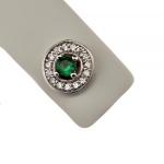 Stříbrné naušnice 2v1 - Vějíř se zelenými zirkony Stříbrné naušnice 2v1 - Vějíř se zelenými zirkony