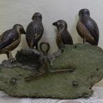 Ptáci v hnízdě, dřevořezba Ptáci v hnízdě, dřevořezba