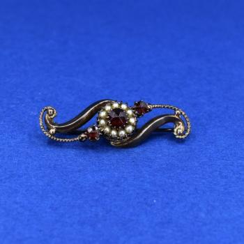 Zlatá brož s granáty Zlatá brož s granáty