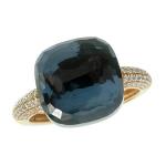 Zlatý prsten s topazem a brilianty Zlatý prsten s topazem a brilianty