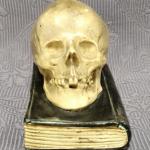 Těžítko : Lebka na knize Těžítko : Lebka na knize