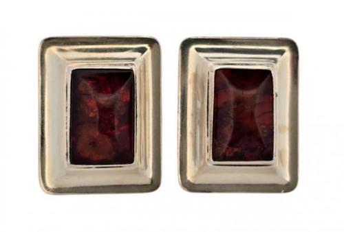 Stříbrné manžetové knoflíčky s jantarem Stříbrné manžetové knoflíčky s jantarem