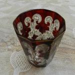 Zlacená sklenice, rubínová lazura - 19. stol. Zlacená sklenice, rubínová lazura - 19. stol.