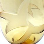 Art deková číše z ambrového skla Art deková číše z ambrového skla