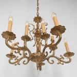 Starožitný mosazný lustr 10 žárovek. Zrestaurovaný Starožitný mosazný lustr 10 žárovek. Zrestaurovaný