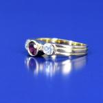 Au 750/1000/ 3,85 g, rubín, brilianty Au 750/1000/ 3,85 g, rubín, brilianty