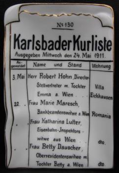 Mistička-Karlsbader Kurliste z r.1911 Karlovy Vary Mistička-Karlsbader Kurliste z r.1911 Karlovy Vary