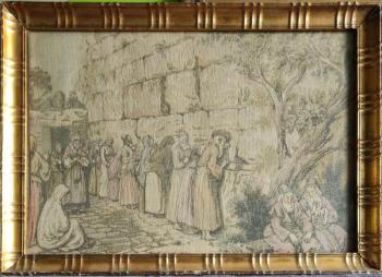 Gobelín - Zeď nářků, židovský motiv  Gobelín - Zeď nářků, židovský motiv