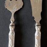 Secesní předkládací příbor - vidlice a nůž