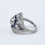 Diamantový prsten se safíry