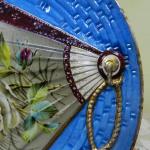 Modrý malovaný dekorační Talíř