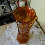 Oranžová Váza z ambrového ska