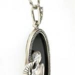 Støíbrný náhrdelník s onyxem a markazity-prodáno