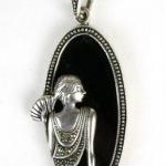 Støíbrný náhrdelník s onyxem a markazity-prodáno