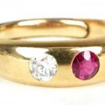 Briliantový prsten s rubínem